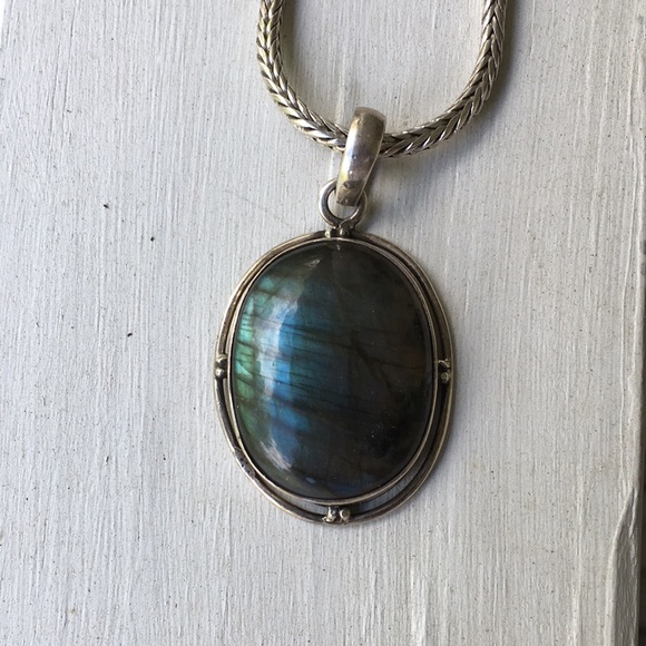 SOLD Glittering Laboradite Necklace - Picture 2 of 4